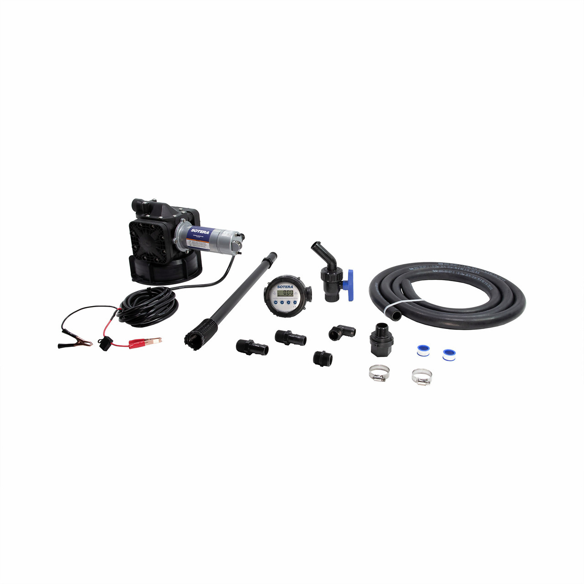 Sotera Systems Chemical Transfer Pump - 13 GPM, 12V DC, Manual Nozzle, Santoprene Diaphragms, Model# SS445B